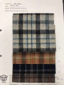 日本VORTEX全新工藝生產(chǎn)的再生羊毛粗紡格子面料